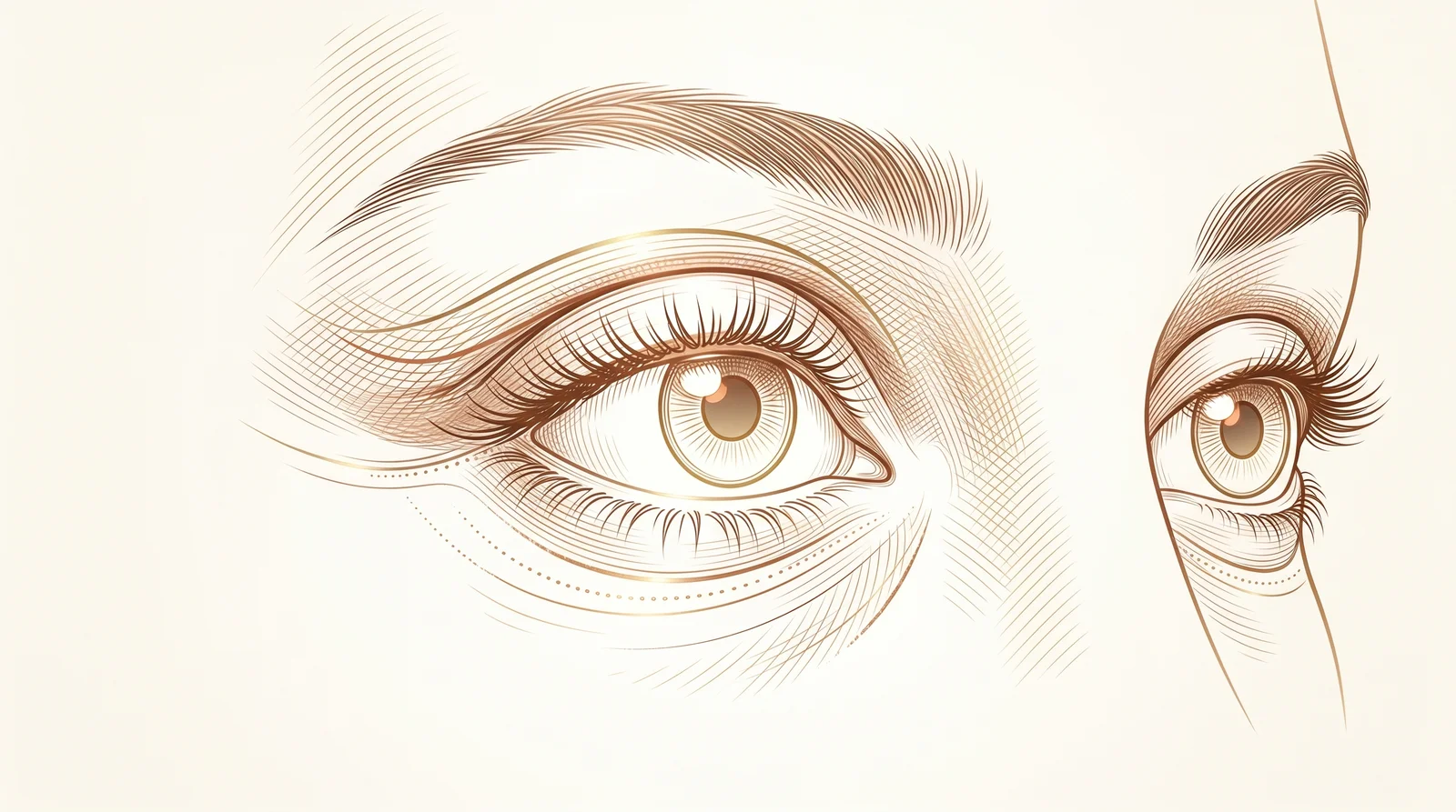 Illustration of upper and lower eyelid rejuvenation